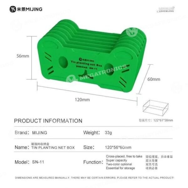 megatronics venta de accesorios y herramientas especializadas en servicio tecnico de celulares y tecnologia ORGANIZADOR STENCIL MIJING BOX SN 11 001