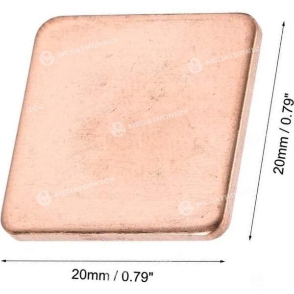 UXCELL PAD DE COBRE PARA DISIPAR EL CALOR 20MM x 20MM x 1.2MM
