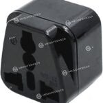 MECHANIC 1 PUNTA REDONDA 2 PUNTAS PLANAS 10A 250V NEGRO ADAPTADOR DE ENCHUFE UNIVERSAL